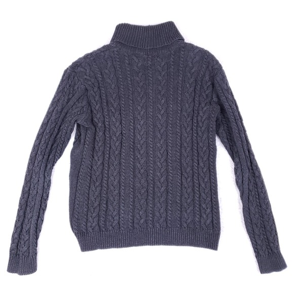 Lord & Taylor Fisherman Cable Knit Turtleneck Sweater Gray Small Vintage 90s - Picture 5 of 7